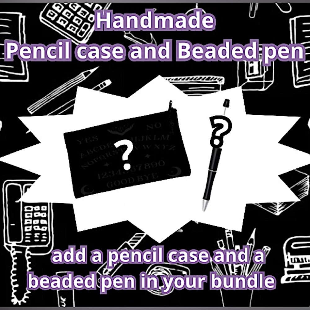 25$ Handmade , Pencil case + beaded pen